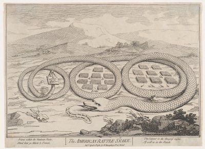 De Amerikaanse Ratel Slang, 12 april 1782 door James Gillray.