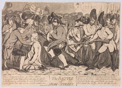 De slag van Bow-Street door James Gillray