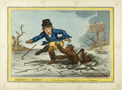 De elementen van het schaatsen: Het beste maken van een passerende vriend door James Gillray