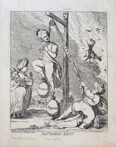 De Vriendelijke Agent, uitgegeven door S.W. Fores in 1787 door James Gillray