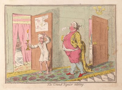 De Grote Heer trekt zich terug, uitgegeven 1796 door James Gillray