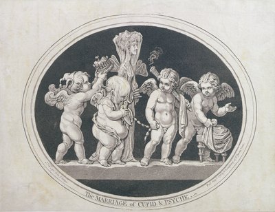 Het Huwelijk van Cupido en Psyche, gepubliceerd door Hannah Humphrey door James Gillray