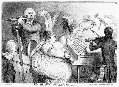 Het Pic-Nic Orkest, James Gilray, 1802 door James Gillray