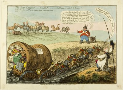 De staat Waggoner en John Bull door James Gillray