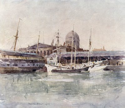 Douanehuis vanaf de Salthouse Dock door James Hamilton Hay