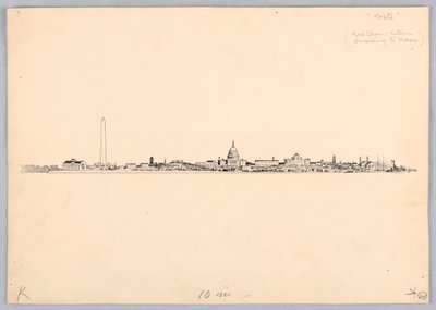 Washington Skyline, ontwerp voor Washington Board of Trade Dinner, 13 mei 1908 door James Henry Moser