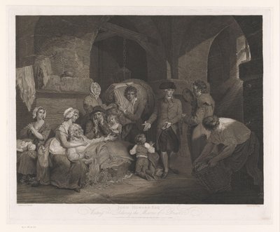 John Howard bezoekt een familie in de gevangenis door James Hogg