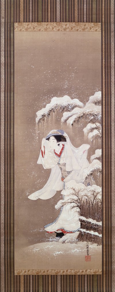 Een schoonheid in de sneeuw door James Jacques Joseph Tissot