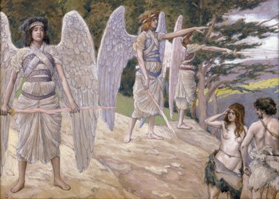 Adam en Eva verdreven uit het paradijs door James Jacques Joseph Tissot