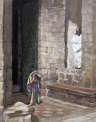 En Jezus bleef alleen achter en er was een vrouw in het midden, illustratie voor Het Leven van Christus door James Jacques Joseph Tissot