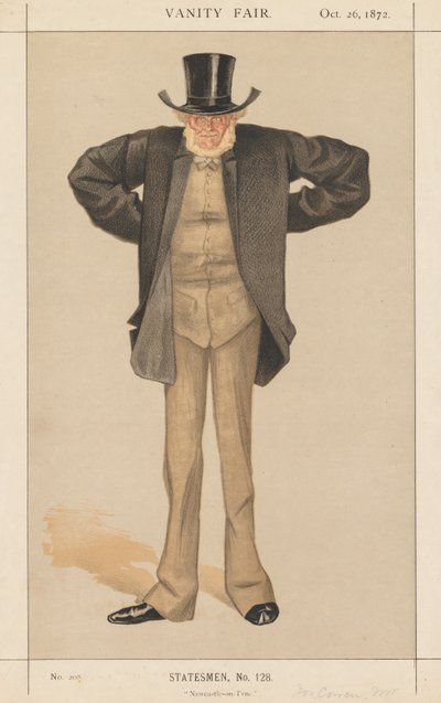 Vanity Fair: Staatsman, nr. 128 Newcastle-on-Tyne, 1872 door James Jacques Joseph Tissot