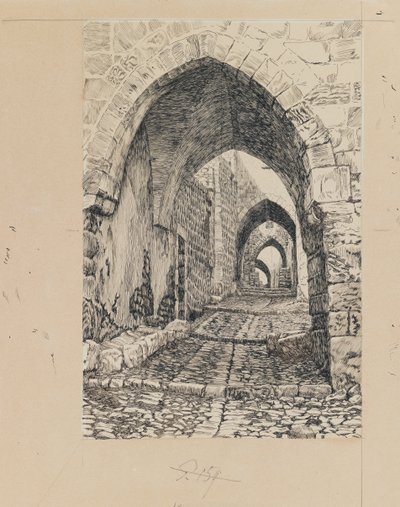 Via Dolorosa, Jeruzalem, illustratie uit Het Leven van Onze Heer Jezus Christus door James Jacques Joseph Tissot