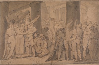 Het lichaam van Lucretia tentoongesteld aan de Romeinen door James Jefferys
