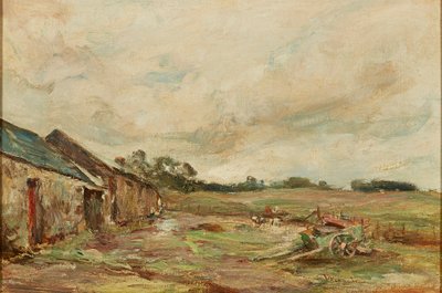 Boerenerf in de zomer door James Lawton Wingate