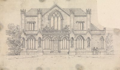 Voorbereidende tekening voor Ontwerp 16, Plaat 12 van Een verzameling ontwerpen voor landelijke toevluchtsoorden door James Malton