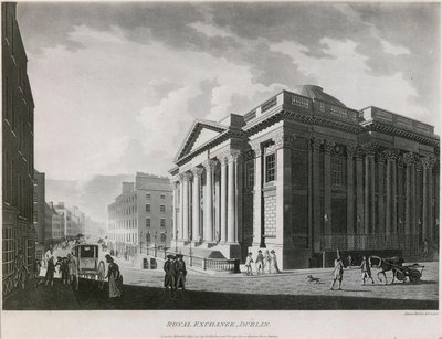 De Royal Exchange (nu City Hall), Cork Hill, Dublin door James Malton