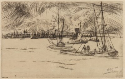Amsterdam, vanaf het Tolhuis door James Abbott McNeill Whistler