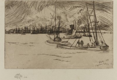 Amsterdam, vanaf het Tolhuis door James Abbott McNeill Whistler