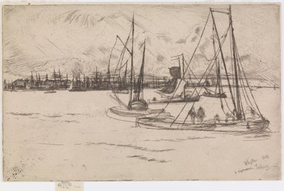 Amsterdam, vanaf het Tolhuis door James Abbott McNeill Whistler