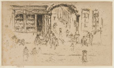 Boogpoort, Brussel door James Abbott McNeill Whistler