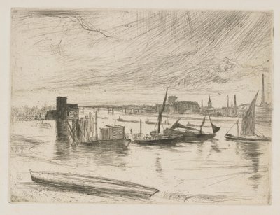 Battersea Dageraad (Cadogan Pier) door James Abbott McNeill Whistler