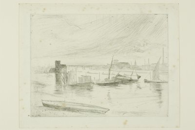 Battersea bij zonsopgang (Cadogan Pier) door James Abbott McNeill Whistler