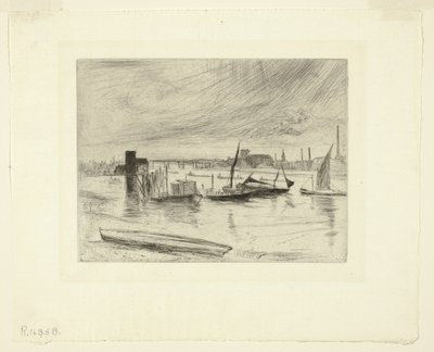 Battersea Dageraad (Cadogan Pier) door James Abbott McNeill Whistler