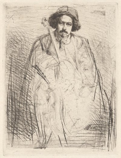 Becquet (De Violist) door James Abbott McNeill Whistler