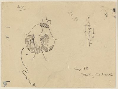 Vlinder (recto); Fragment van vlinder (verso) door James McNeill Whistler