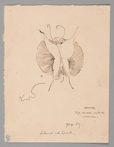 Vlinder (recto); Fragment van vlinder (verso) door James McNeill Whistler