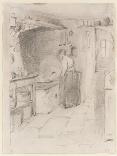 Keuken in Lutzelbourg door James Abbott McNeill Whistler