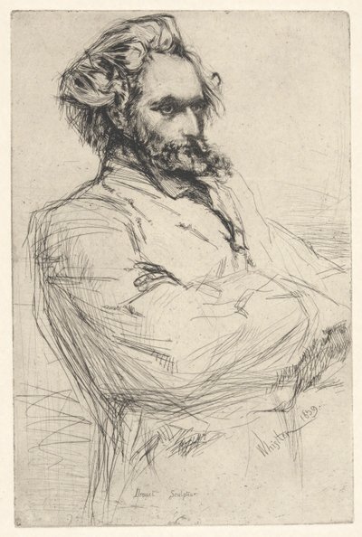 Drouet, beeldhouwer door James Abbott McNeill Whistler