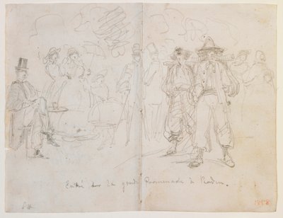 Entrée op de Grote Promenade in Baden door James Abbott McNeill Whistler