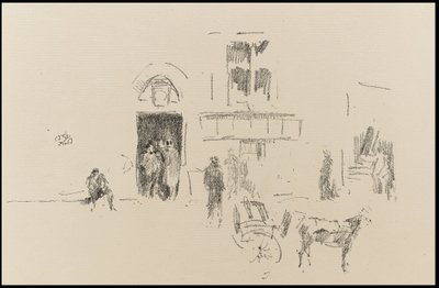 Gaiety Stage Deur door James Abbott McNeill Whistler