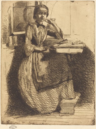 Gretchen in Heidelberg door James Abbott McNeill Whistler