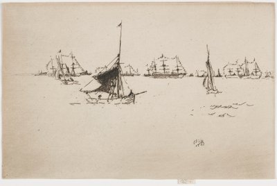 De vloot van Hare Majesteit: Avond door James Abbott McNeill Whistler