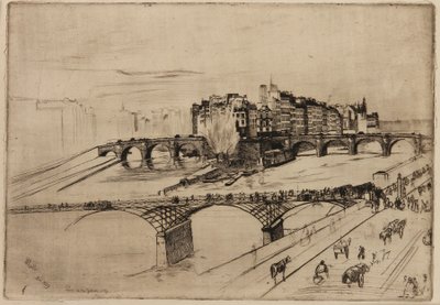 Île de la Cité, Parijs door James Abbott McNeill Whistler