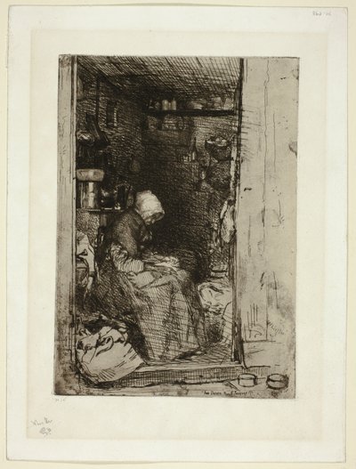 De oude vrouw met lompen (La Vieille aux Loques) door James Abbott McNeill Whistler