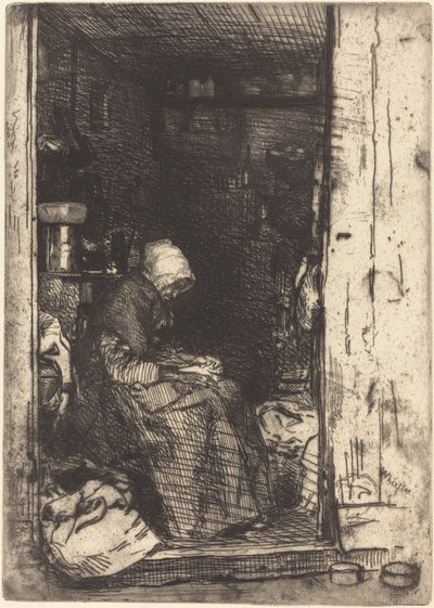 La Vieille aux Loques door James Abbott McNeill Whistler