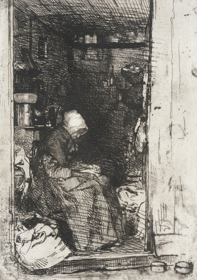 De oude vrouw in lompen door James McNeill Whistler