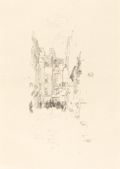 Kleine binnenplaats, Cloth Fair door James Abbott McNeill Whistler