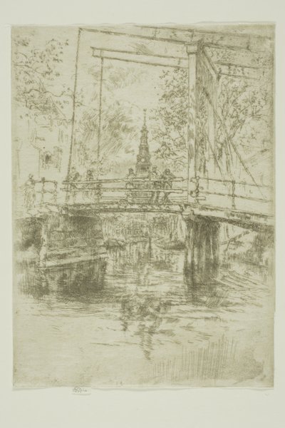 Kleine Ophaalbrug, Amsterdam door James Abbott McNeill Whistler