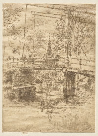 Kleine ophaalbrug, Amsterdam door James McNeill Whistler