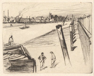 Millbank, uit de Theems-serie (Een reeks van zestien etsen met scènes aan de Theems en andere onderwerpen) door James McNeill Whistler