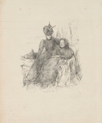 Moeder en dochter [De Zieke Moeder] door James McNeill Whistler