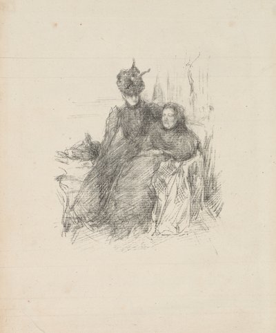 Moeder en dochter [De Zieke Moeder] door James Abbott McNeill Whistler
