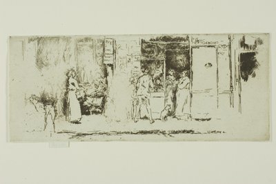 Krantenkiosk, Rue de Seine door James Abbott McNeill Whistler