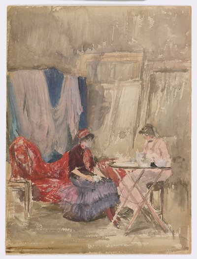 Notitie in roze en paars–Het atelier door James Abbott McNeill Whistler