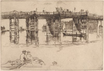 De oude Putney Bridge door James McNeill Whistler