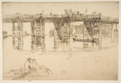 De oude Putney Bridge door James McNeill Whistler
